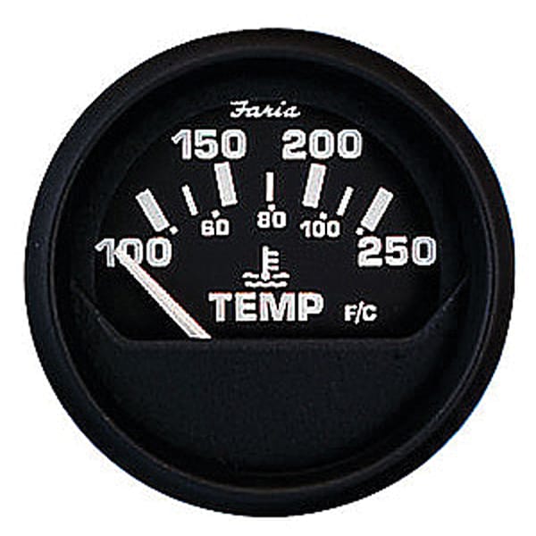 Faria Beede Instruments Faria 12812 Euro Water Temperature Gauge (100-250 DegreeF) - 2", Black 12812 - main
